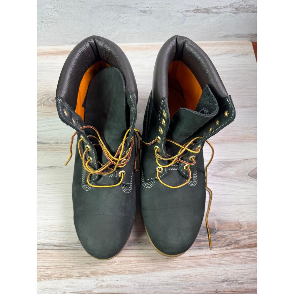 Timberland 6 Inch Premium Waterproof Boots Mens 12W Black Leather Custom KHH